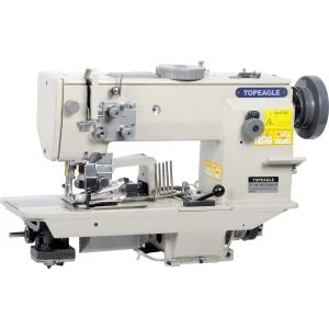 TCF-767-AE จักรเย็บผ้าฟีดผสมพร้อมเครื่องตัดขอบและระบบเข้าเล่ม